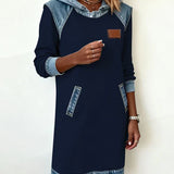 Katnise | Casual Hooded Dress with Contrasting Style