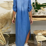 Inès - Long Denim Maxi Dress