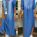 Inès - Long Denim Maxi Dress