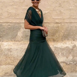 Caoimhe - Pleated V-Neck Maxi Dress