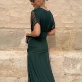 Caoimhe - Pleated V-Neck Maxi Dress