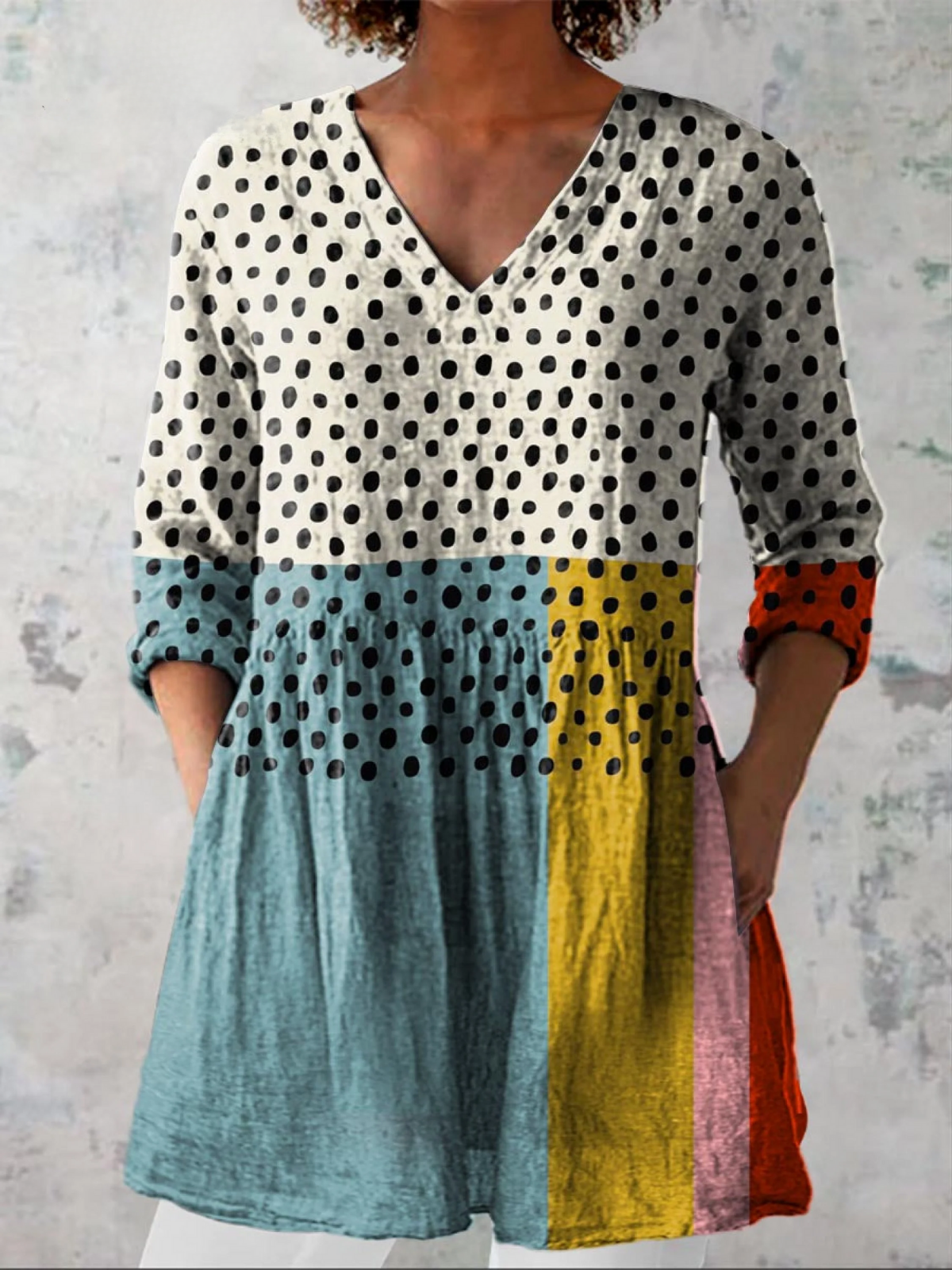 Orla V Neck Long Blouse - Charlotte & Willow