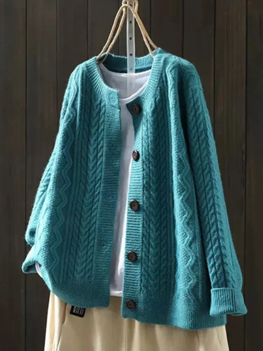 Gaëlle - Cardigan Tressé Élégant