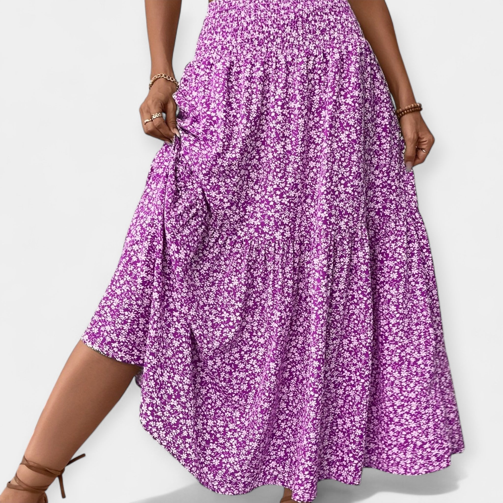 Órlaith - Stretchy Floral Skirt - Charlotte & Willow, front