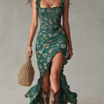Roisin Bohemian Maxi Dress with Puff Sleeves - Charlotte & Willow