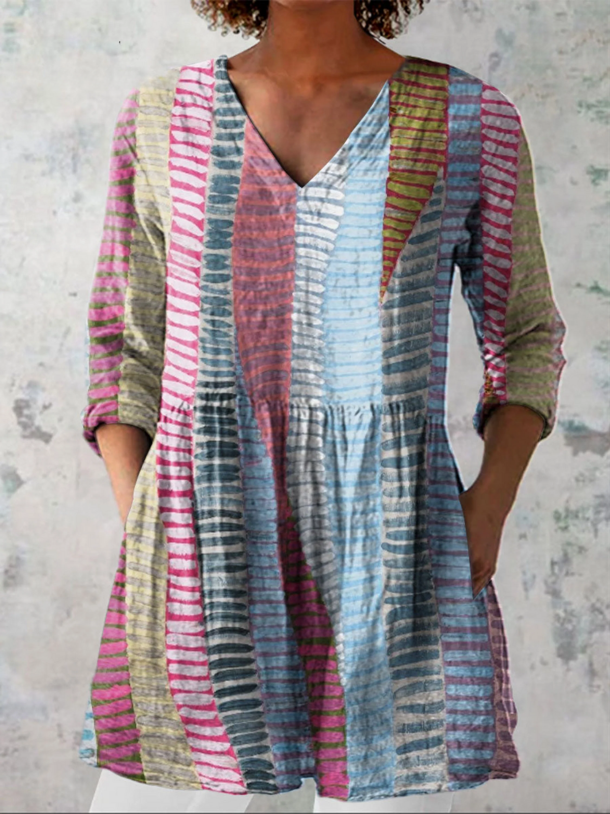 Clodagh V Neck Long Blouse - Charlotte & Willow