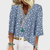 Céline - Floral Print Blue Blouse