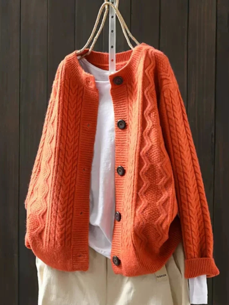 Gaëlle - Cardigan Tressé Élégant