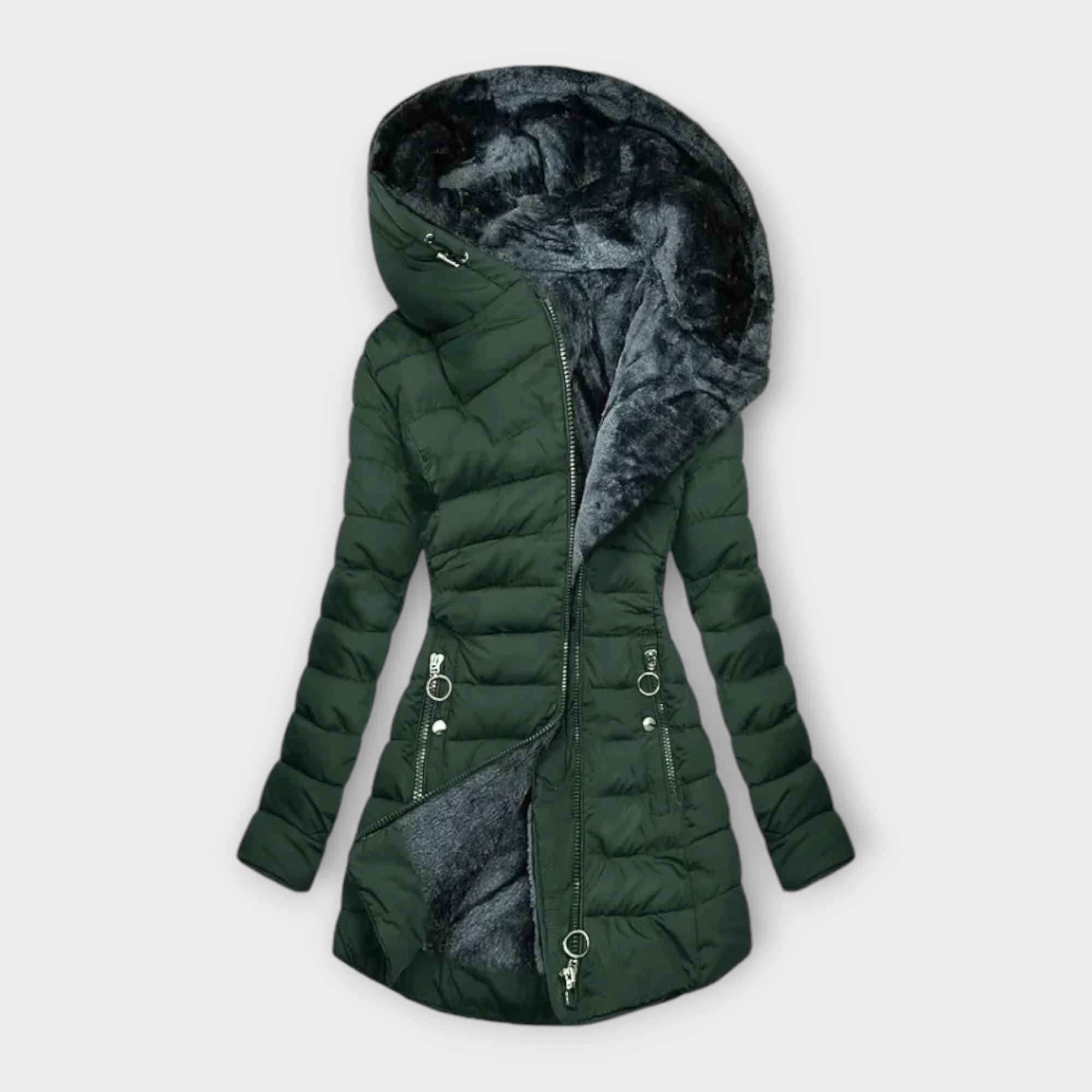 Inès - Chic Faux Fur Coat - Charlotte & Willow, back