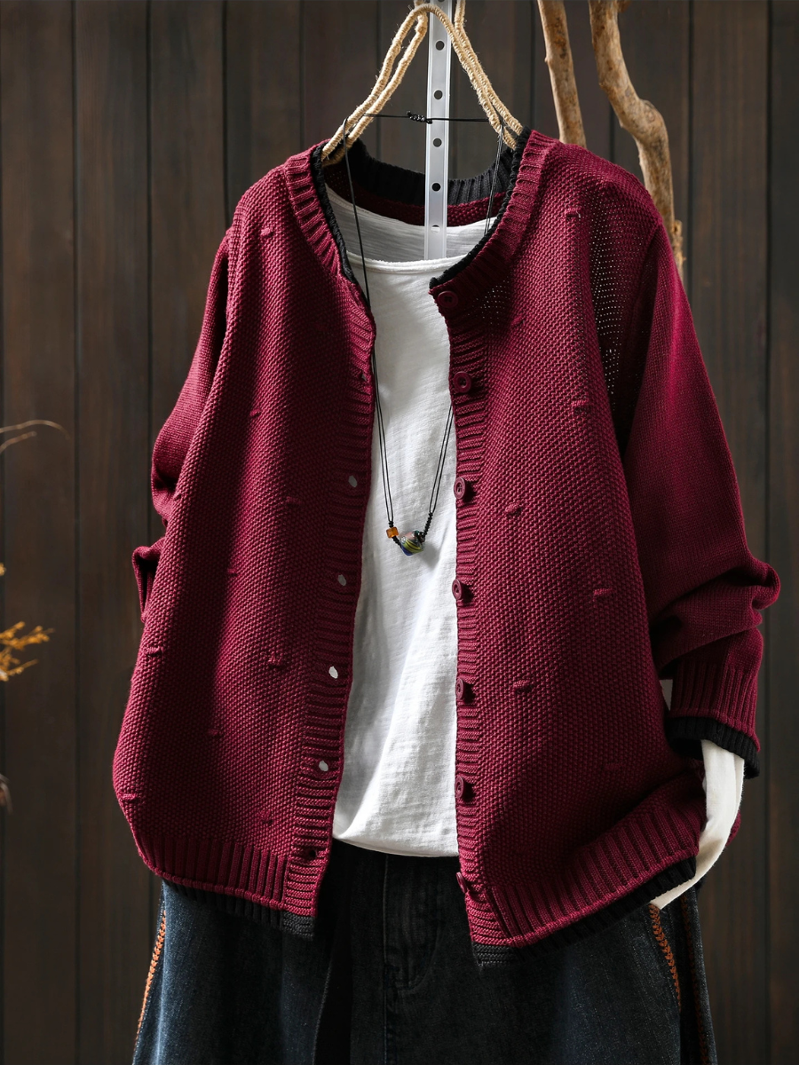 Élodie - Cardigan Texturé Élégant