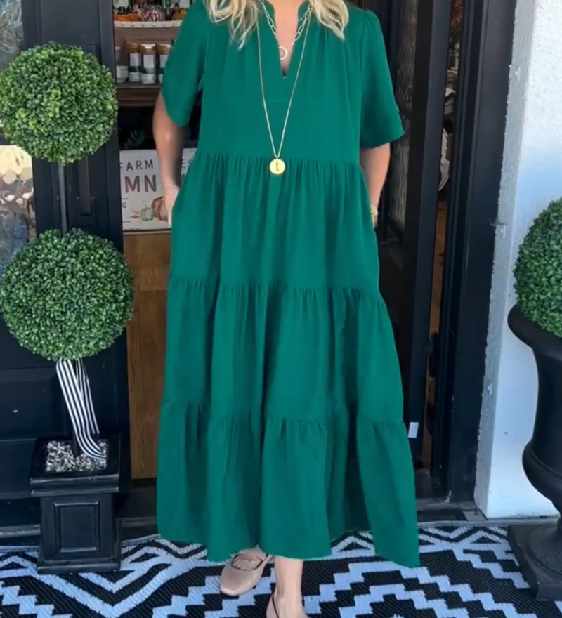 Clodagh - Chic Long Maxi Dress - Charlotte & Willow, front
