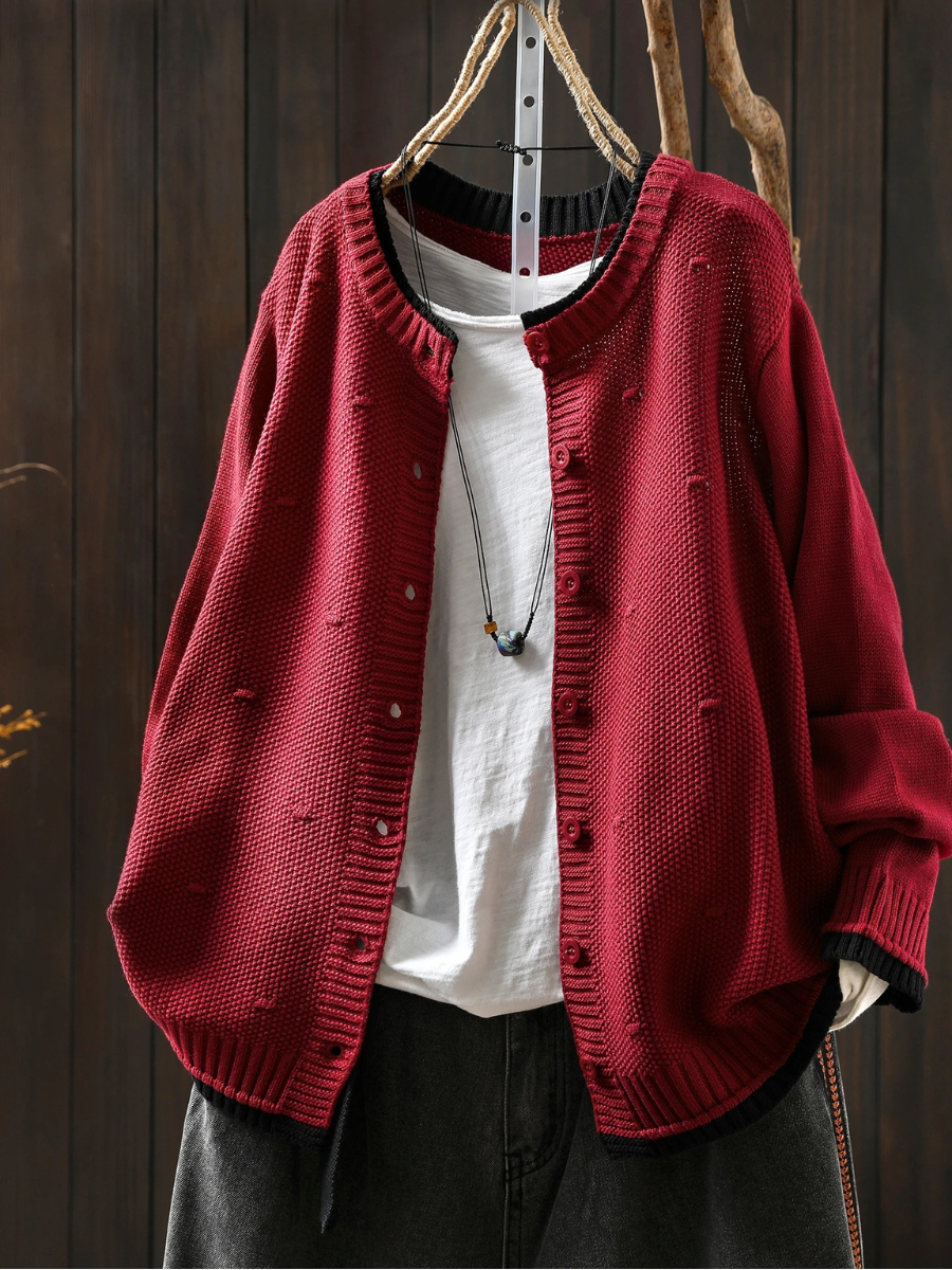 Élodie - Cardigan Texturé Élégant