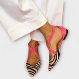 Fuchsia Zebra Ballerina Flats - Sarah Collection