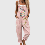 Pink Floral Dungarees with Soft Comfort