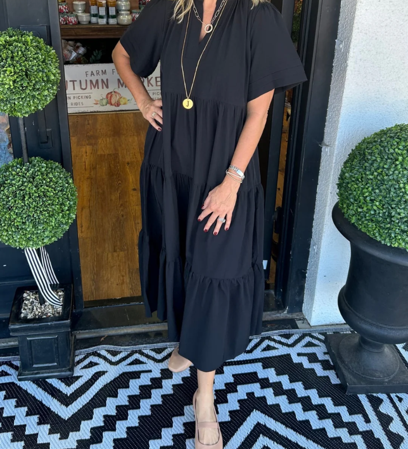 Clodagh - Chic Long Maxi Dress - Charlotte & Willow, detail