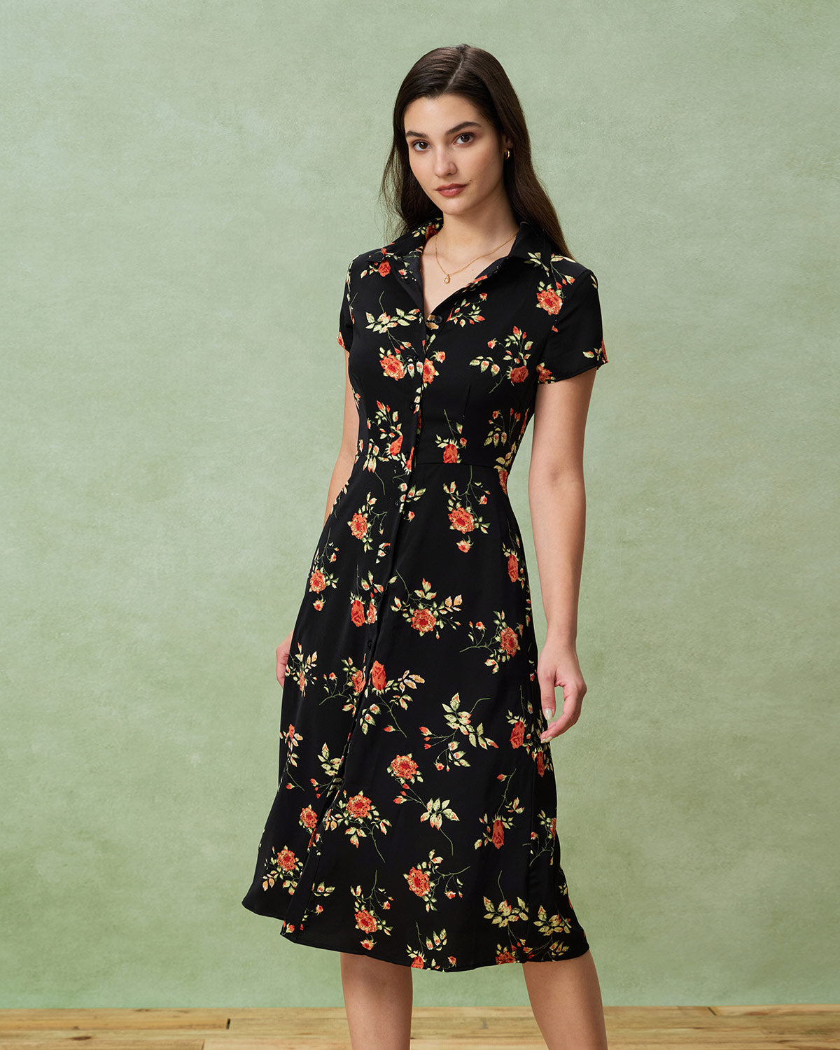 Anaïs - Robe Midi Fleurie