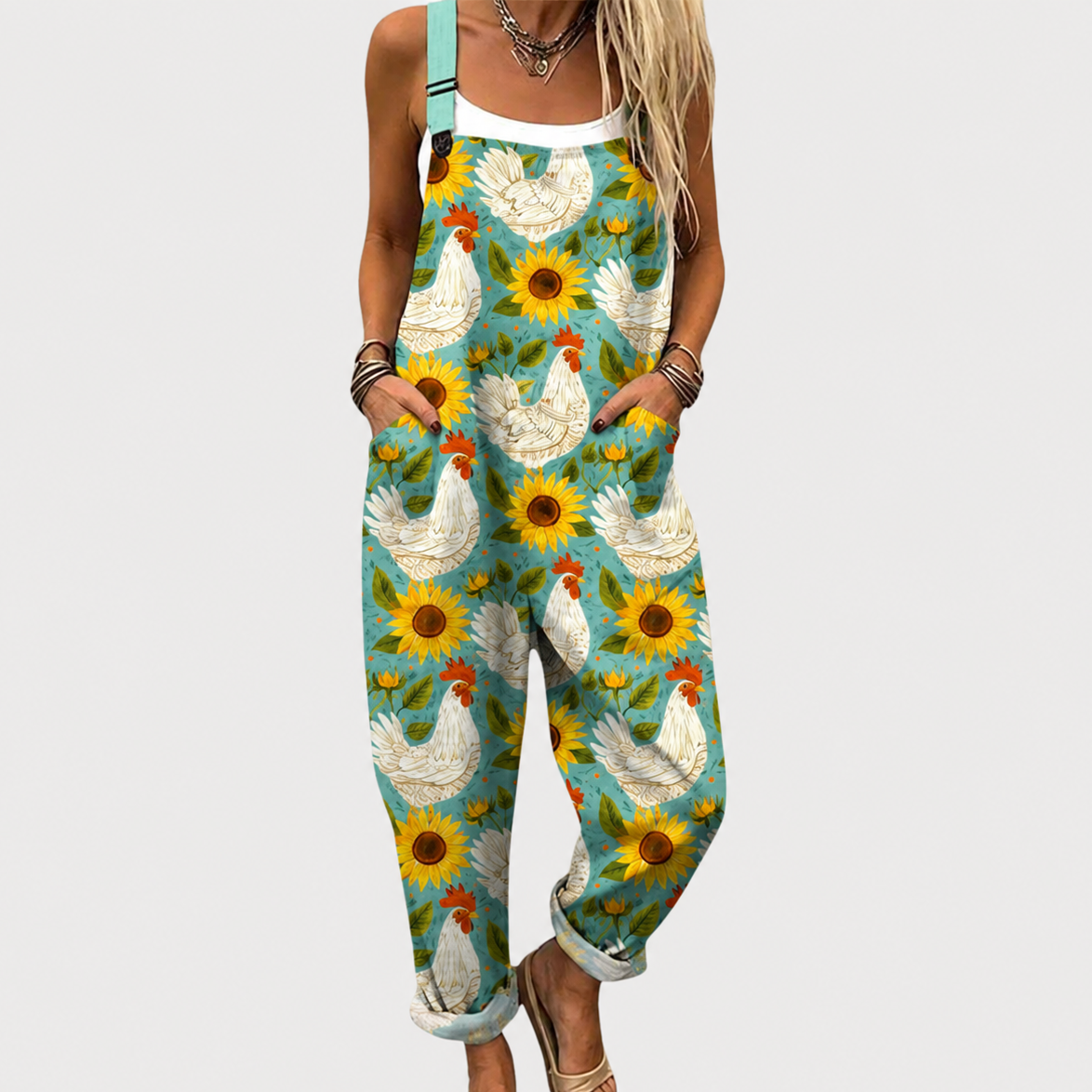 Radiant Print Dungarees - Charlotte & Willow