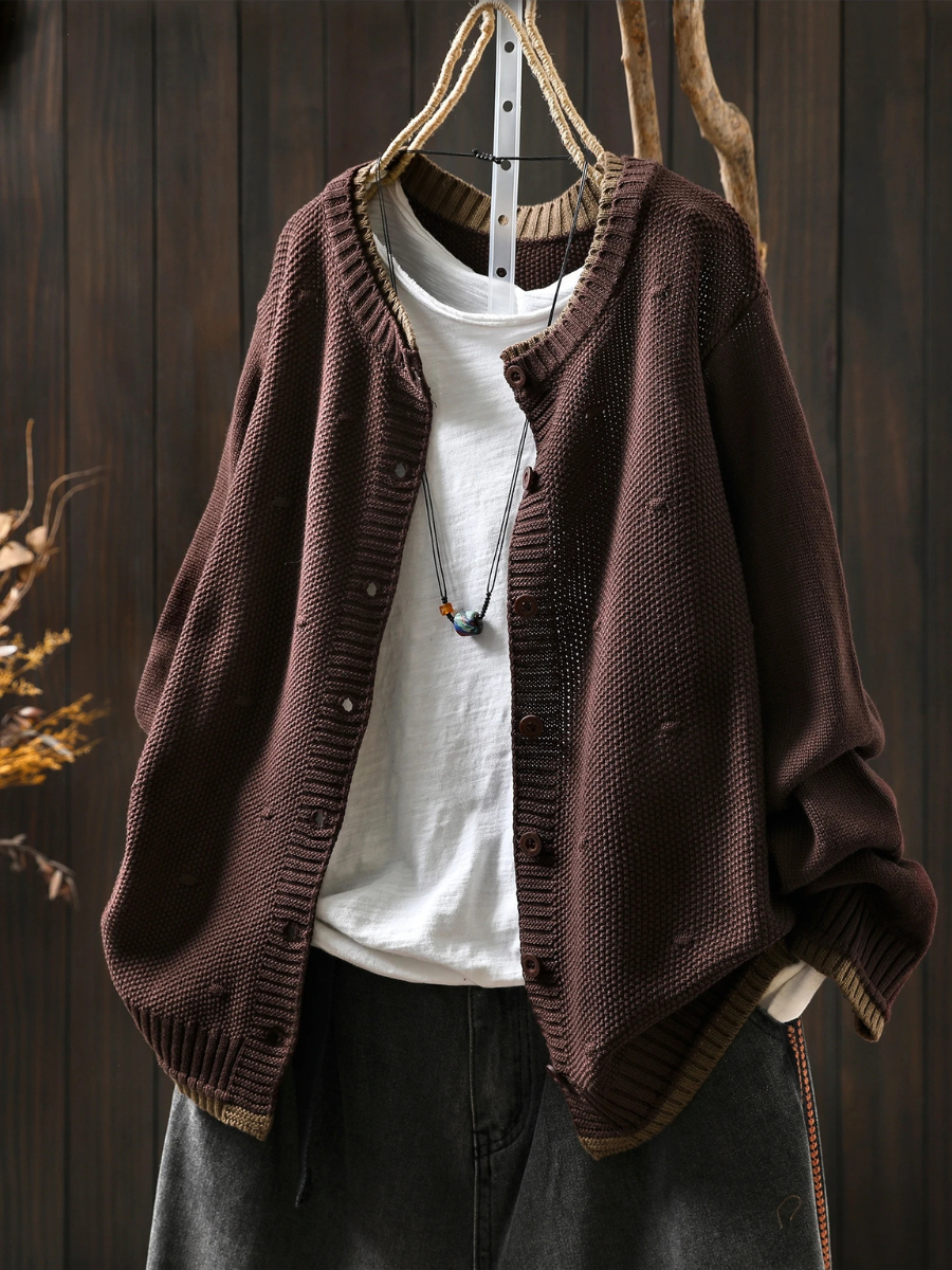 Élodie - Cardigan Texturé Élégant