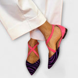 Fuchsia Zebra Ballerina Flats - Sarah Collection