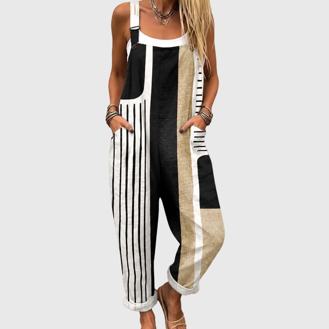 Modern Patchwork Comfort Dungarees - Charlotte & Willow