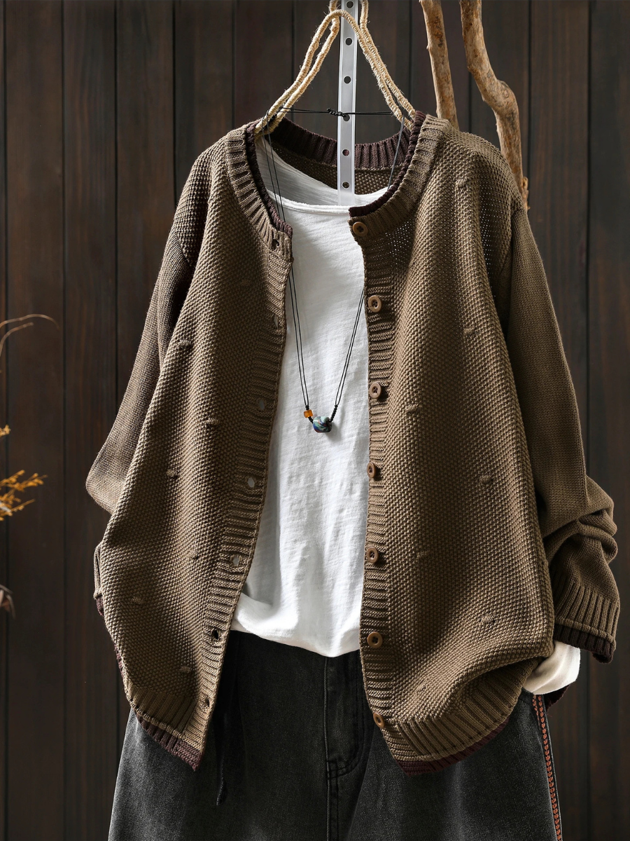 Élodie - Cardigan Texturé Élégant