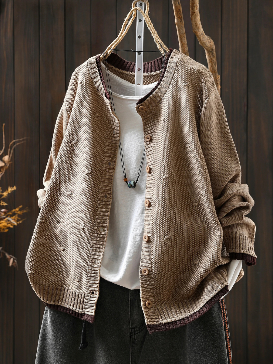 Élodie - Cardigan Texturé Élégant