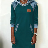 Katnise | Casual Hooded Dress with Contrasting Style