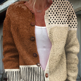 Minimalist | Abstract Polka Dots Print Buttoned Cardigan Sweater