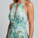 Nuala Floral Halter Midi Dress - Charlotte & Willow, side view