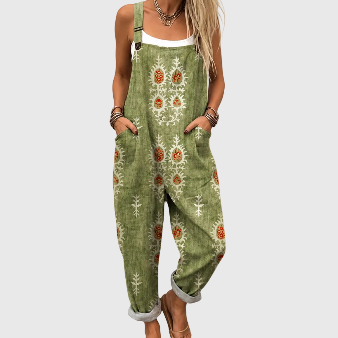Olive Folk Dungarees - Charlotte & Willow