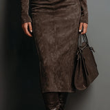 Kiana | Suede Midi Dress