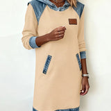 Katnise | Casual Hooded Dress with Contrasting Style