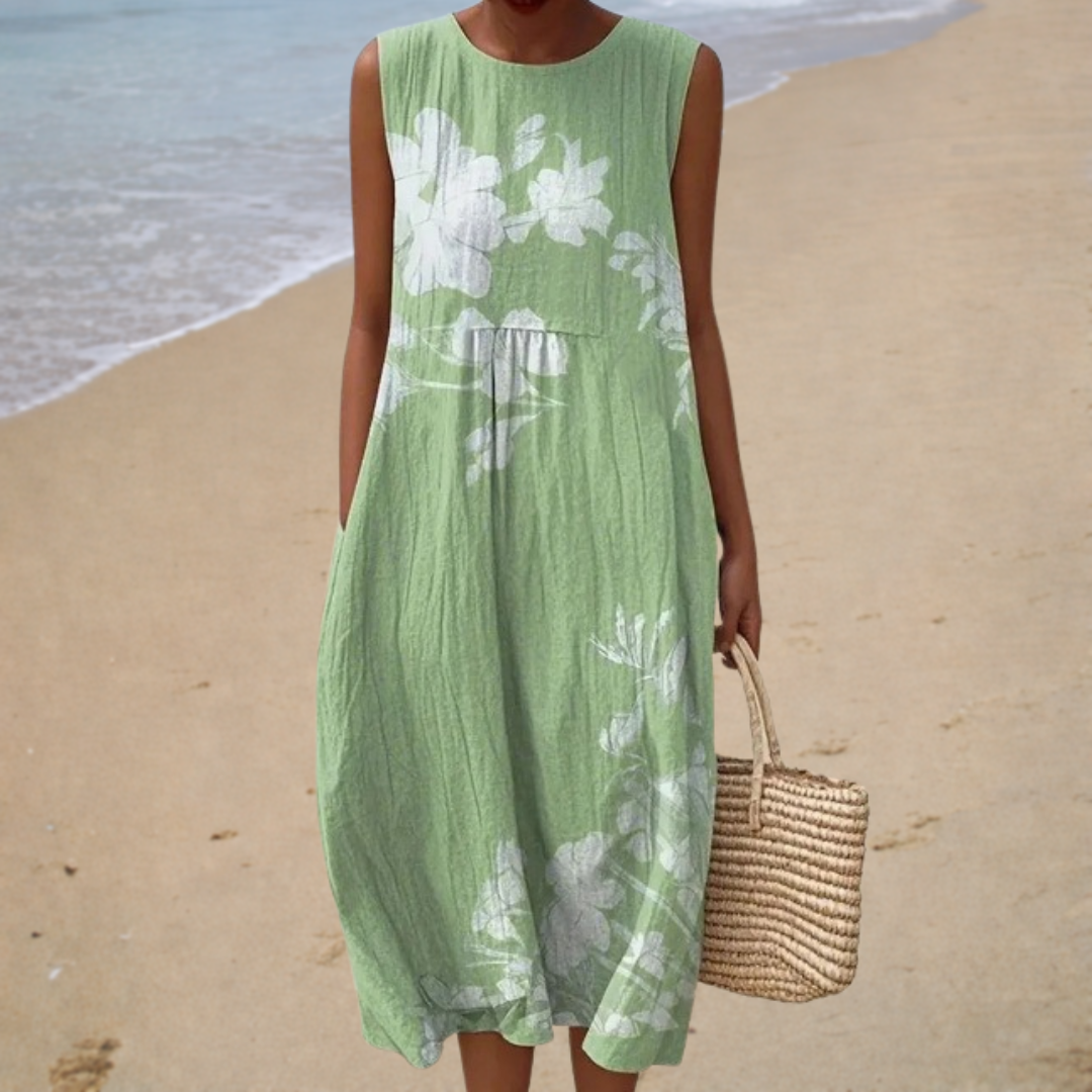 Dearbhla Natural Midi Dress - Charlotte & Willow