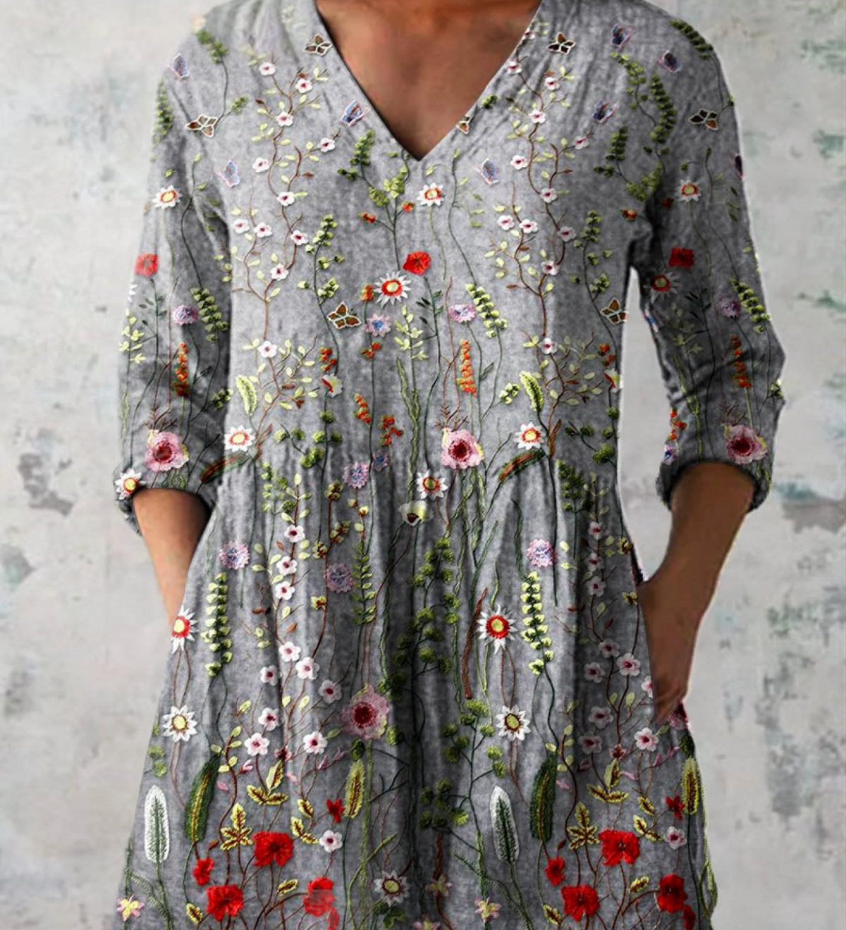 Maeve V Neck Long Blouse - Charlotte & Willow