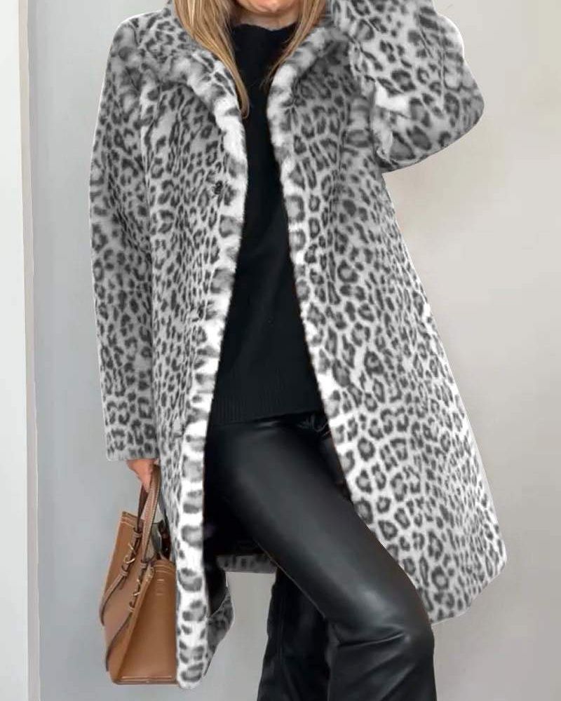 Clara - Manteau Léopard Élégant