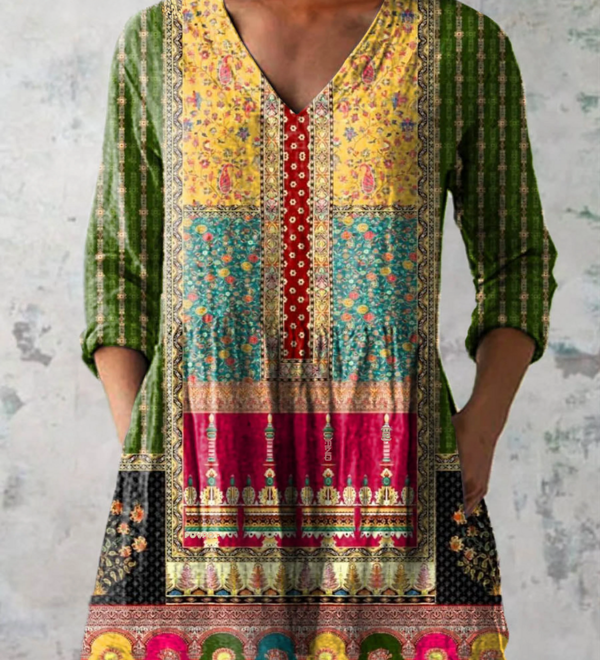 Dearbhla V Neck Long Blouse - Charlotte & Willow