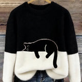 Caitlin – Casual Cat Graphic Sweater