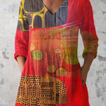 Siobhan V Neck Long Blouse - Charlotte & Willow