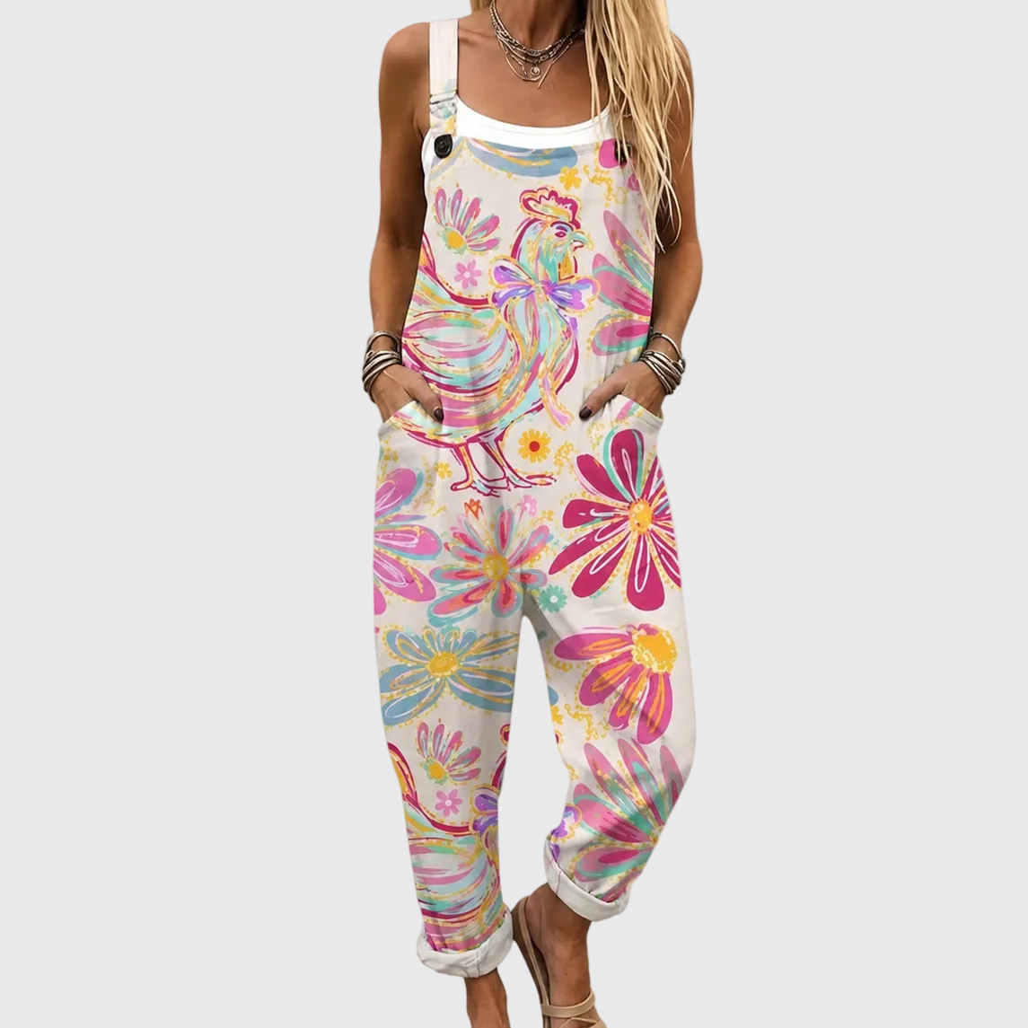 Artistic Floral Dungarees - Charlotte & Willow
