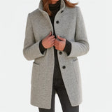 Arvey - Elegant mid-length wool coat with high collar