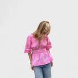 Romane - V-Neck Open Back Blouse
