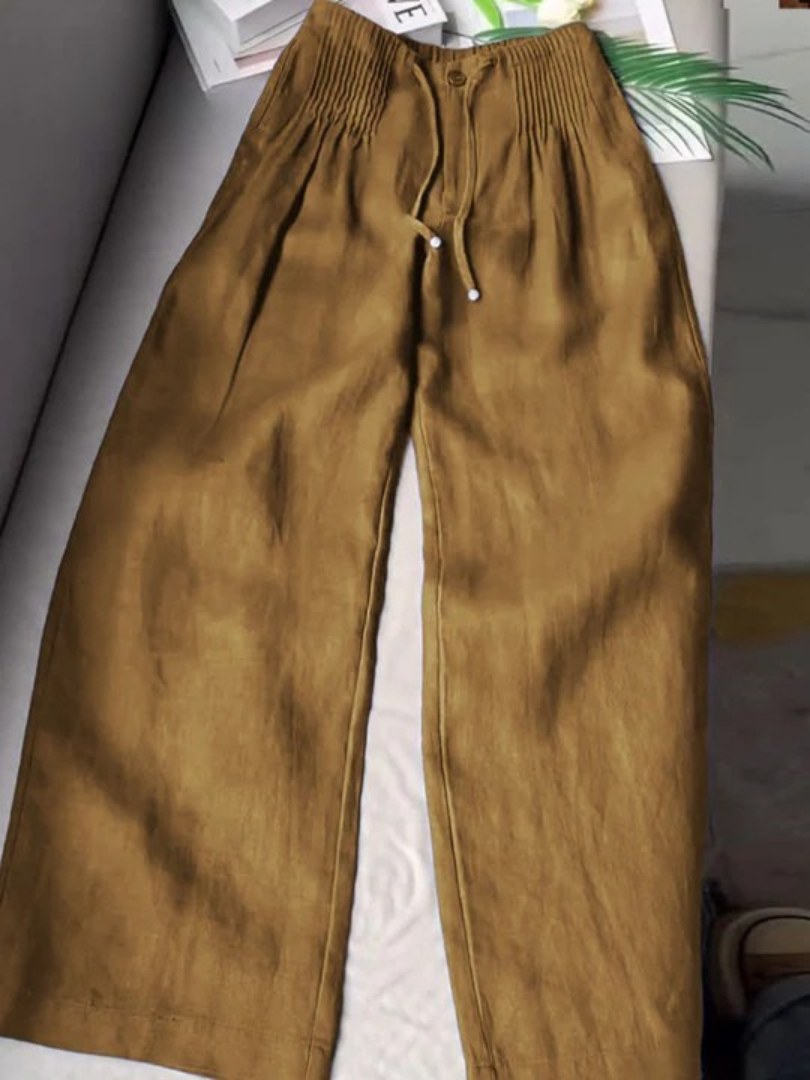 Camm | Wide-leg Pants in Cotton and Linen Blend