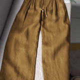 Camm | Wide-leg Pants in Cotton and Linen Blend