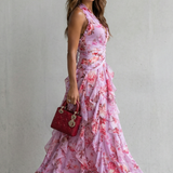 Orlaith Halter Neck Long Dress - Charlotte & Willow, front view
