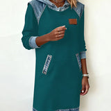 Katnise | Casual Hooded Dress with Contrasting Style