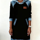 Katnise | Casual Hooded Dress with Contrasting Style