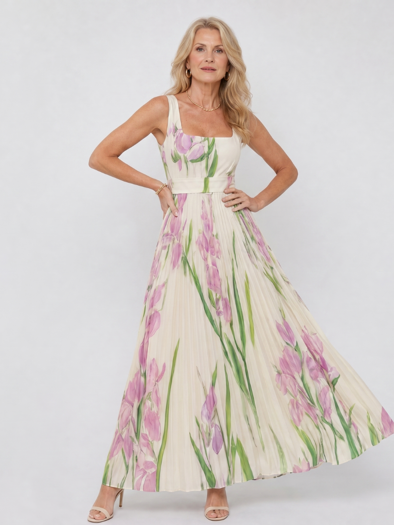 Sinead Pleated Midi Dress - Charlotte & Willow