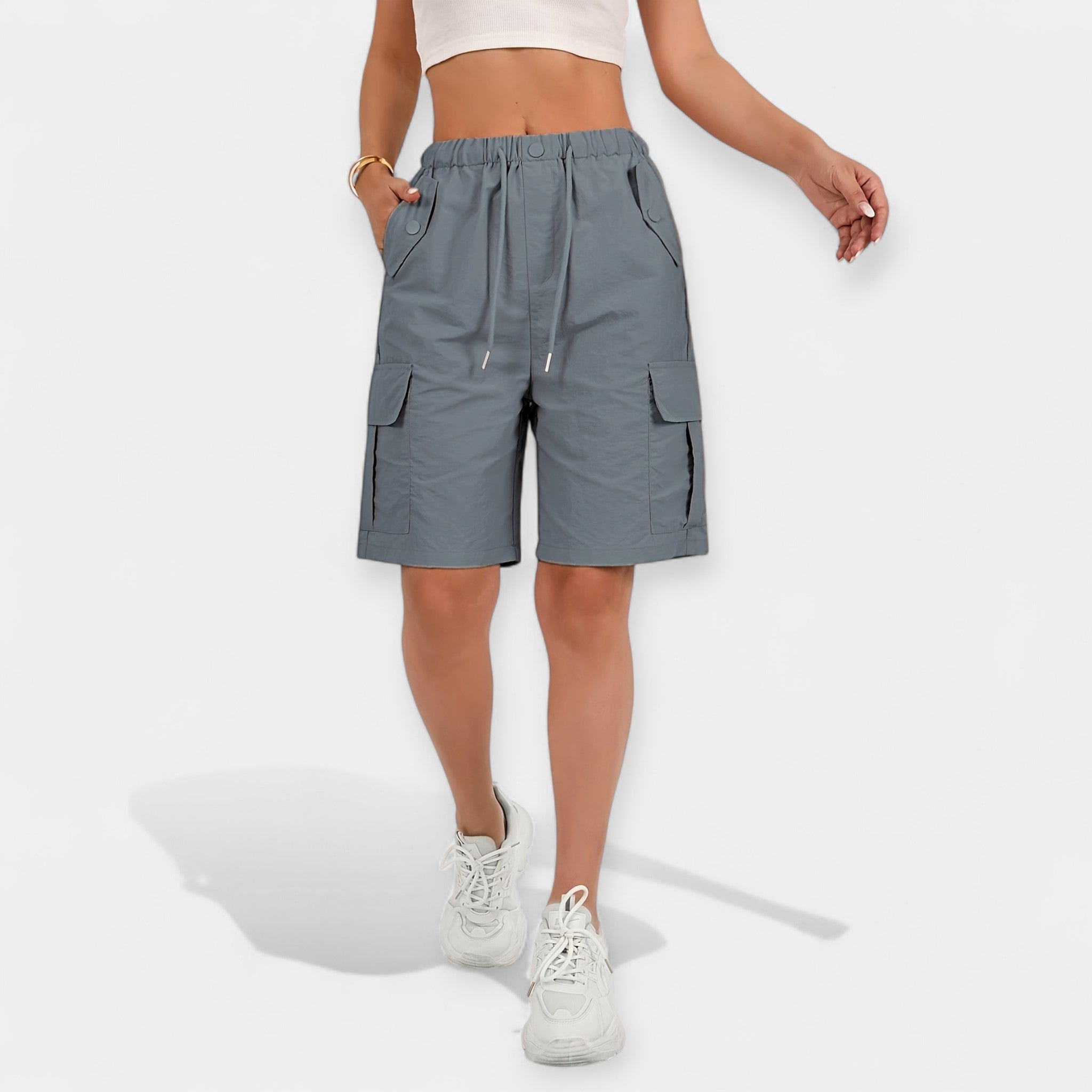 Bláithín - Stylish Cargo Shorts - Charlotte & Willow, front
