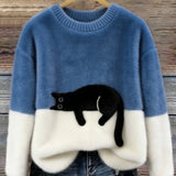 Caitlin – Casual Cat Graphic Sweater
