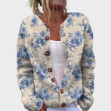 Women's Lovely Floral Art Print | Buttoned Cardigan Sweater